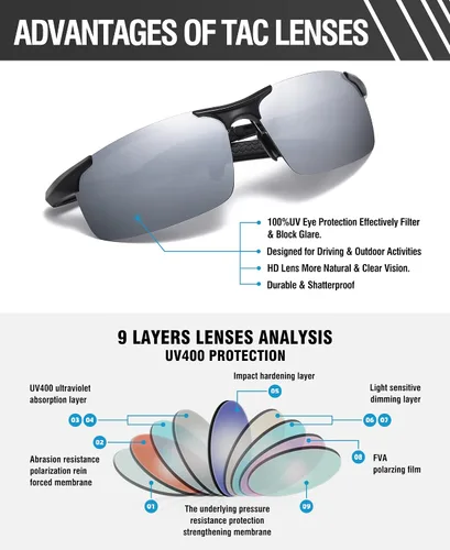 Miniatura 117 de Duco - Gafas de sol deportivas polarizadas para hombre con protección UV 8177s