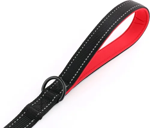 Miniatura 6 de Correa de perro de 6 pies con asa acolchada de tráfico, resistente, doble asa para un mayor control de capacitación en seguridad, perfecto para Negro