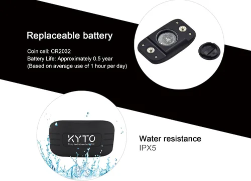 Miniatura 2 de KYTO Heart Rate Monitor Chest Strap - ANT+ & Dual Bluetooth 4.0 HR Sensor, IP67 Water-Resistant, Compatible with Peloton, Zwift, Garmin, Precise HR