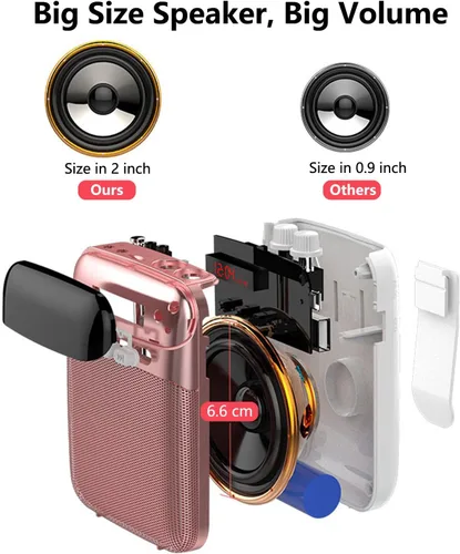 Miniatura 2 de Kinizuxi Amplificador de Voz Portátil para Profesores, Amplificador Personal de 2400mAh con Auriculares para Hablar, Sistema PA Recargable