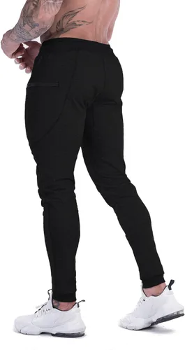 Miniatura 7 de MAIKANONG Pantalones deportivos ajustados para hombre, pantalones de entrenamiento para gimnasio, correr, atletismo, casual