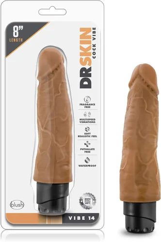 Miniatura 8 de Blush Dr. Skin: Cock Vibe-12 Consolador vibrador de 8 pulgadas ~ Consolador delgado de sensación real de 1.5 pulgadas de ancho ~ Estimulador