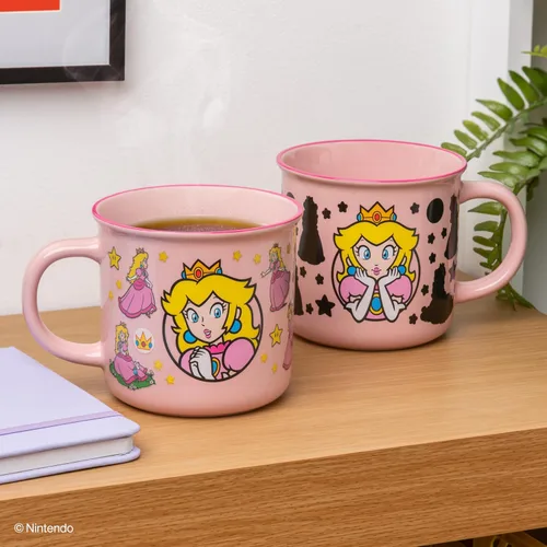 Miniatura 2 de Paladone Super Mario Princess - Taza de café de cerámica rosa con licencia oficial de Nintendo para bebidas calientes, regalo para jugadores