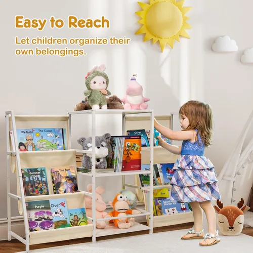 Miniatura 3 de Montessori - Estantería y organizador de juguetes para niños, almacenamiento de juguetes ajustable de 3 niveles, estantería de 6 niveles para niños