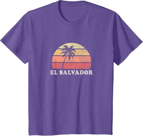 Miniatura 55 de El Salvador Vintage 70s Retro Throwback Design Camiseta, Azul