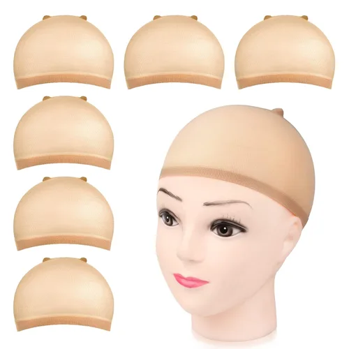 Miniatura 9 de MORGLES 6 gorras de peluca antideslizantes, de malla negra, para mujeres y hombres, red de cabello tejido de malla cerrada Negro