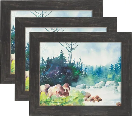Miniatura 16 de Millbrook Collection - Portarretratos de madera country chic, paquete de 3, 8 x 10 pulgadas, color rojo Alabama, estrecho, molduras de madera maciza