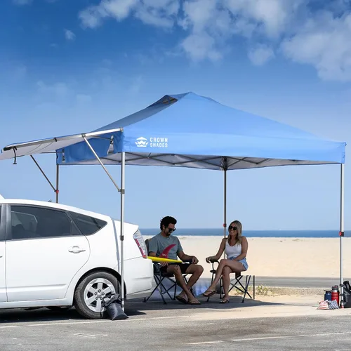 Miniatura 7 de CROWN SHADES Tienda de campaña desplegable de 10 x 10, toldo comercial instantáneo con toldo extensible, bloqueo central patentado, tela recubierta