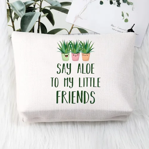 Miniatura 3 de BDPWSS Bolsa de maquillaje para amantes de las plantas, para jardinero, plantas suculentas, plantas locas, regalos para damas, diga aloe a mis