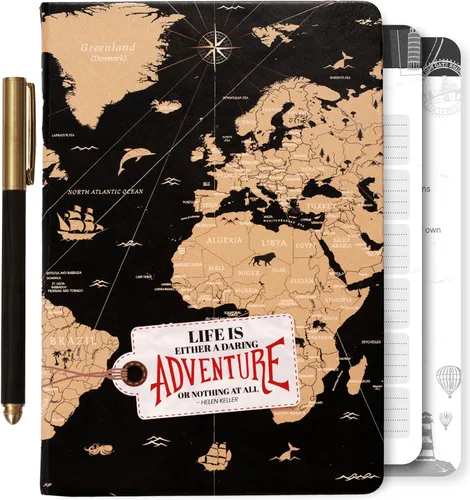Libro de Aventuras 3 en 1 Prazoli, Diario de Viaje y Álbum de Recortes de Lista de Deseos - Regalos Lindos para Mujeres y Hombres Pareja | Cuaderno