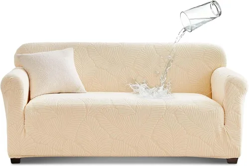 Miniatura 9 de Tokokimo Funda de sofá biplaza 100% impermeable, protector de muebles a prueba de fugas para niños, mascotas (sofá biplaza, beige) con margen