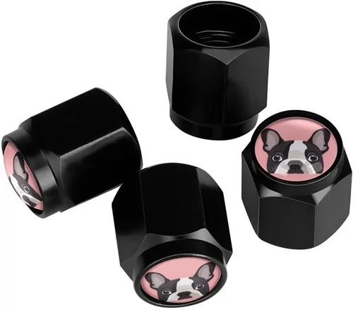 Miniatura 26 de Wolf - Tapones de válvula de neumático con bandera americana, tapas de válvula de neumático de aluminio negro, cubiertas universales