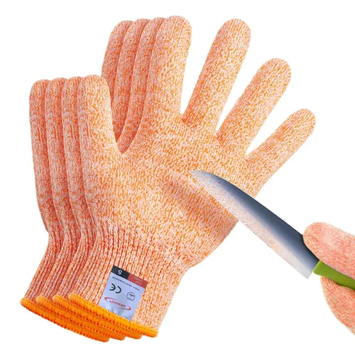Guantes de Corte, 2 Pares de Guantes Resistentes a Cortes Grado Alimentario, Guantes Resistentes a Cortes para Cocina, Descascarado de Ostras,