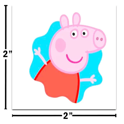 Miniatura 2 de Peppa Pig Paquete de recuerdos de fiesta de tatuajes ~ 72 tatuajes temporales de Peppa Pig perforados individuales de 2 x 2 pulgadas para niños