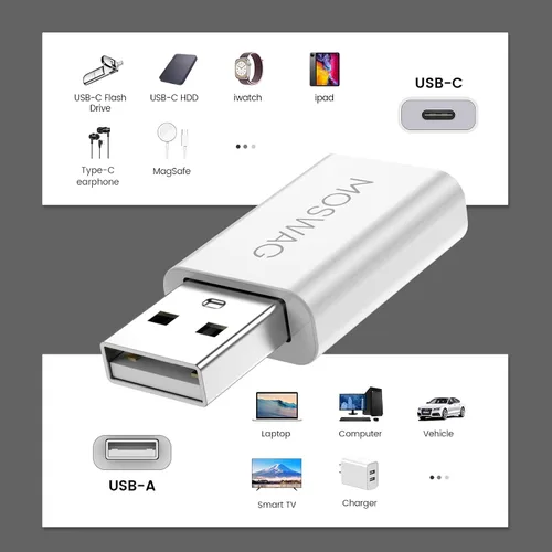 Miniatura 2 de MOSWAG Adaptador USB-C hembra a USB-A macho
