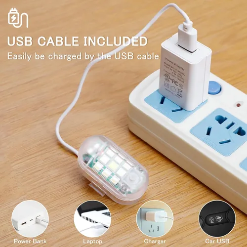 Miniatura 8 de SEISSO - Kit de 4 luces estroboscópicas LED anticolisión con control remoto inalámbrico - Carga USB, luz de advertencia de emergencia para drones