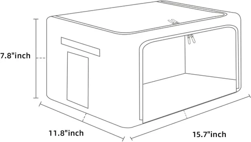 Miniatura 4 de FHSQX Paquete de 2 contenedores transparentes para almacenamiento de ventana con tela plegable Cajas de almacenamiento de tela para ropa Caja