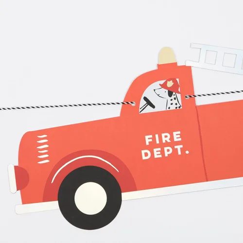 Miniatura 4 de Meri Meri Guirnalda de camión de bomberos (paquete de 1)