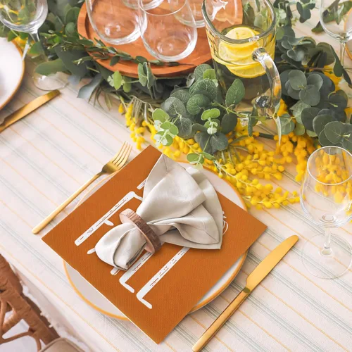 Miniatura 7 de AnyDesign Paquete de 80 servilletas de papel con diseño de calabaza naranja y calabaza, desechables, servilletas decorativas de otoño para postre