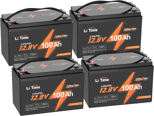 Miniatura 28 de Litime Batería de litio LiFePO4 de 12 V y 165 Ah Bluetooth, batería de ciclo profundo para motores de arrastre, tamaño grupo 31 con densidad