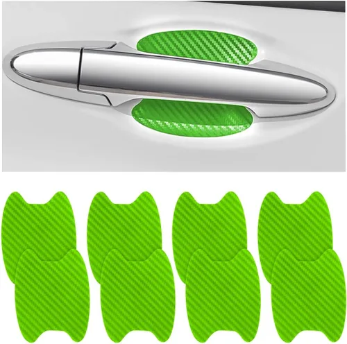Miniatura 17 de 8 unidades de calcomanías para manija de puerta de coche, protector antiarañazos de fibra de carbono para taza de puerta de coche, película