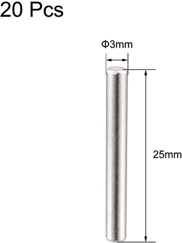 Miniatura 2 de uxcell 20 clavijas de acero inoxidable 304 de 0.118 in x 0.984 in para litera de madera, pasadores de estante, estantes de soporte, color plateado