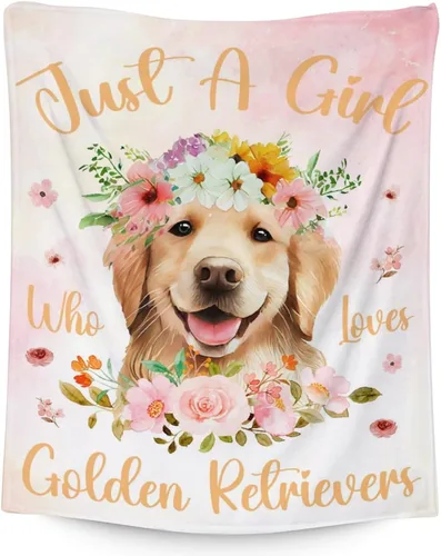 Golden Retriever - Manta para niñas, tamaño de regazo de 30 x 40 pulgadas, manta de felpa suave y mullida, manta colorida y linda para sala de estar