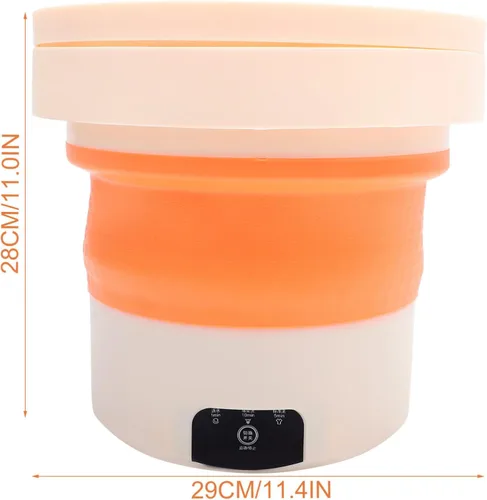 Miniatura 2 de Lavadora portátil plegable pequeña lavadora con rotación de alta velocidad para viajes, camping, viajes de negocios, diseño ligero para eliminar