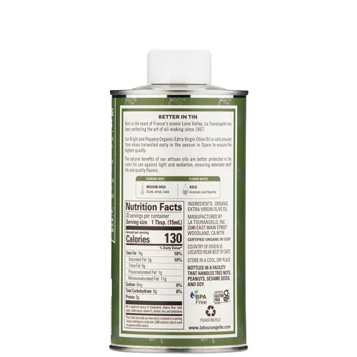 Miniatura 4 de La Tourangelle, Aceite de oliva virgen extra orgánico, AOVE prensado en frío de España, 16.9 onzas líquidas, aceite de oliva español con polifenoles