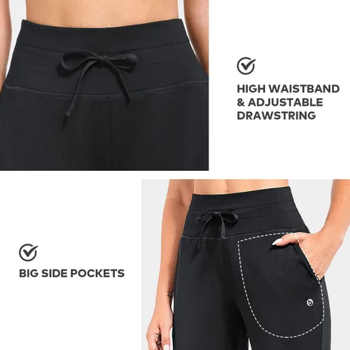 Miniatura 5 de BALEAF Pantalones deportivos con forro polar para mujer, pantalones de senderismo de cintura alta, resistentes al agua, pantalones térmicos de esquí