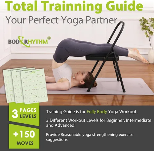 Miniatura 2 de BODY RHYTHM Silla auxiliar de yoga con soporte lumbar para abdominales y core, equilibrio en parada de manos, entrenamiento de flexibilidad y fuerza