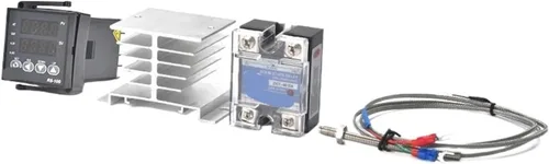 Miniatura 3 de Rex-C100 Digital Pid Termostato Controlador de Temperatura 40da SSR Relé K/J Tornillo M6 3.3 ft Termopar Sonda Rkc Disipador de Calor Set