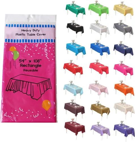 Miniatura 22 de Evershine - Mantel de plástico resistente y reutilizable, paquete de 12 unidades (redondo, 84 pulgadas, aguamarina)