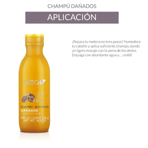 Miniatura 6 de ALEA - Champú reparador para cabello muy dañado - Línea capilar dañada - 16.9 fl oz - con proteínas de seda y aceite de argán - Libre de sulfatos