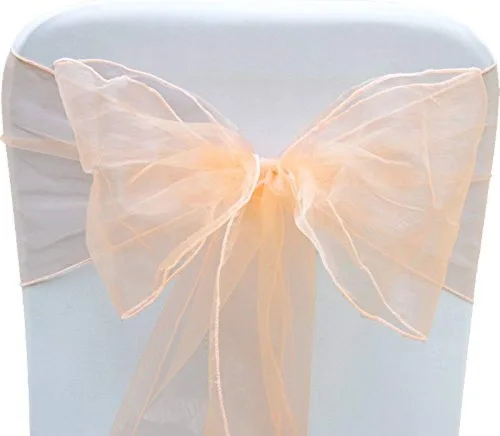 Miniatura 23 de Bandas de organza para decoración de lazos para silla, lazos para boda, recepción, eventos, decoración de banquetes, (paquete de 25, verde cazador)
