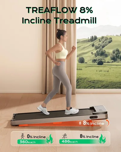 Miniatura 2 de Treadflow - Alfombrilla de caminata, caminadora con inclinación para el hogar y la oficina, caminadora portátil debajo del escritorio de 2.5 HP