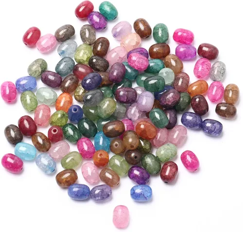 Miniatura 8 de Cadikez 200 cuentas de piedra natural, lisas y planas, cuentas de piedras preciosas de ágata auténtica, espaciador, cuentas sueltas