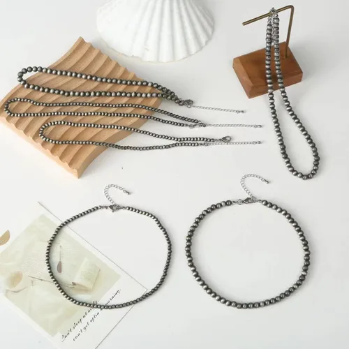 Miniatura 19 de Western Jewelry - Collar de perlas Navajo para mujer, hecho a mano, largo, bohemio, turquesa, collares en capas para vaqueras