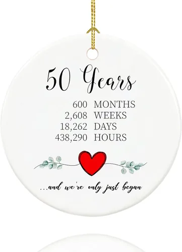 Miniatura 9 de Adorno de aniversario de 10 años para pareja, novia, novio, regalos de boda para 10 aniversario, recuerdo de cerámica 10 ° boda adornos de Navidad