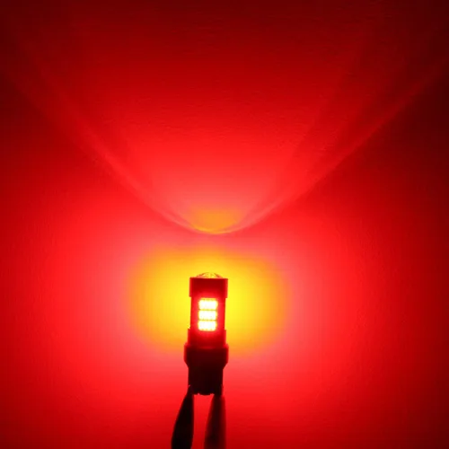 Miniatura 5 de Alla Lighting T20 7440 7443 Bombillas LED rojas superbrillantes 4014 54-SMD señal de giro, luces traseras de freno de repuesto para automóviles
