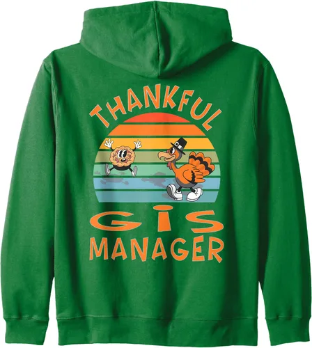 Miniatura 7 de GIS Manager Job Funny Thanksgiving Zip Hoodie