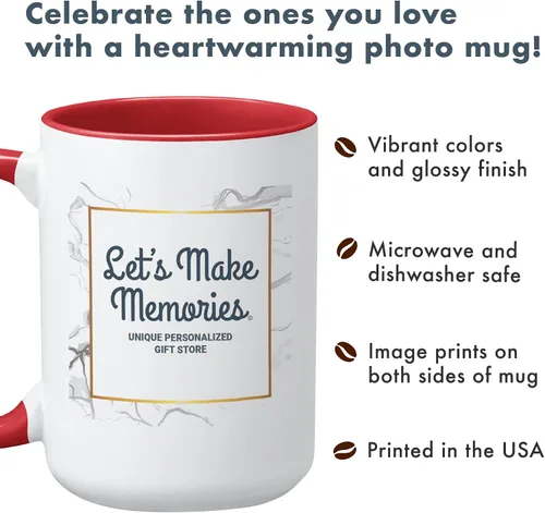 Miniatura 4 de Let's Make Memories Taza con foto personalizada, taza de café personalizada, tu foto, para cualquier ocasión, cumpleaños, para él, para ella