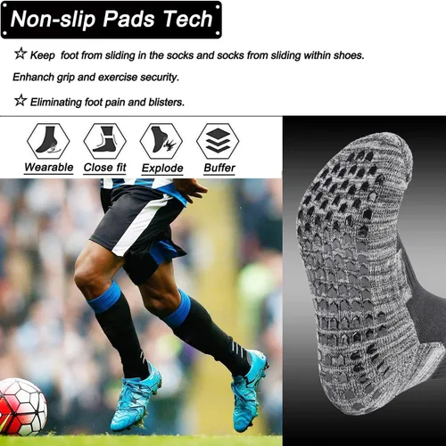 Miniatura 3 de Calcetines atléticos antideslizantes para hombres y mujeres, calcetines de fútbol antideslizantes para fútbol, baloncesto, yoga, gimnasio