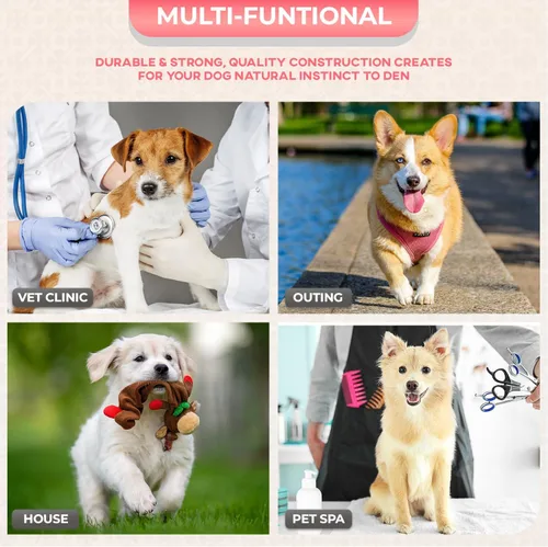 Miniatura 3 de FDW Jaula para perros con doble puerta, jaula plegable de alambre de metal de 36 pulgadas con bandeja extraíble y panel divisor, jaula para mascotas