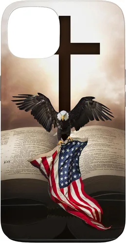 Miniatura 7 de Pretty Christian Cross Bible A Bald Eagle Grip American Flag Case for iPhone 17