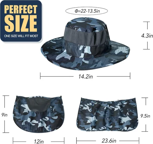 Miniatura 6 de Fishing Hat,Sun Cap with UPF 50+ Sun Protection and Neck Flap,for Man and Women