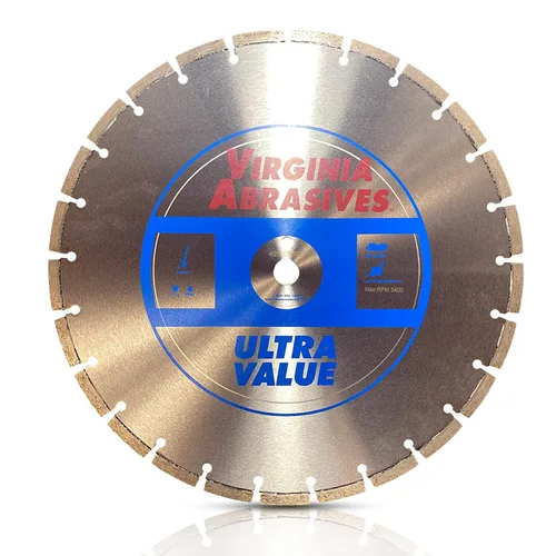 Miniatura 14 de Virginia Abrasives 425-08408 - Hoja de diamante de hormigón de uso general UV de 9 pulgadas - Cortador húmedo y seco para hormigón/asfalto