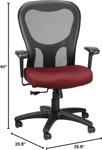 Miniatura 3 de Tempur-Pedic TP9000C Silla giratoria de malla con material Tempur, capa de gel refrescante, reposabrazos ajustables y soporte lumbar, color burdeos