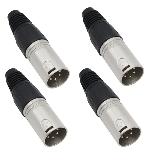 Miniatura 10 de Conector de cable XLR de 4 pines XLR de 4 pines, conector hembra de conector de micrófono, adaptador de audio para micrófono, paquete de 4