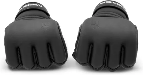 Miniatura 2 de Meister [Crítico] Guantes MMA de 4 onzas para golpear y agarrar con cuero Nemeios previamente curvado